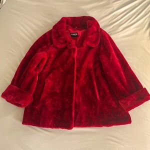 Vintage Olympia faux fur red Coat in size 1X